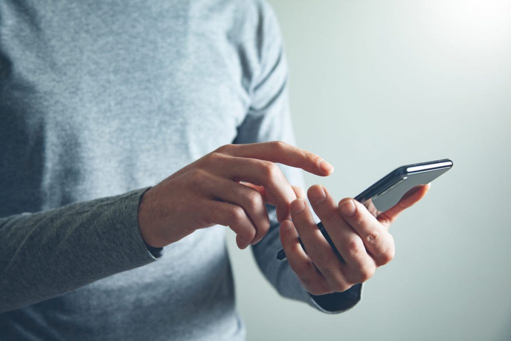 Man using his phone